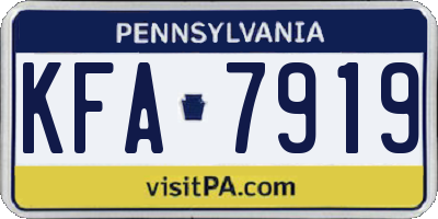 PA license plate KFA7919