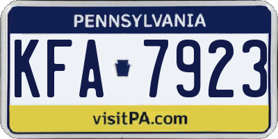 PA license plate KFA7923
