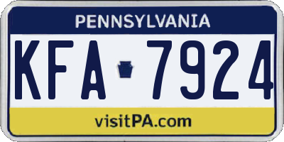 PA license plate KFA7924
