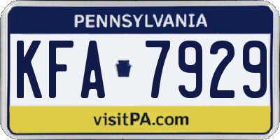 PA license plate KFA7929
