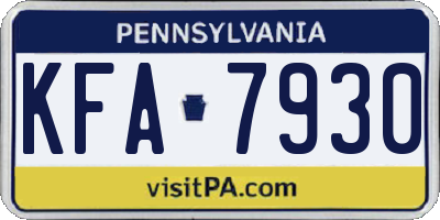 PA license plate KFA7930