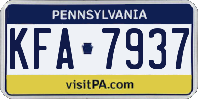 PA license plate KFA7937