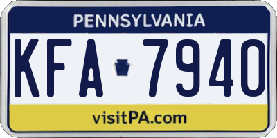 PA license plate KFA7940