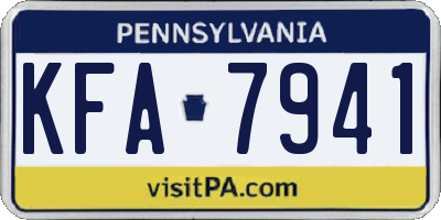 PA license plate KFA7941