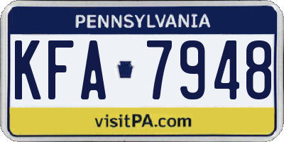 PA license plate KFA7948