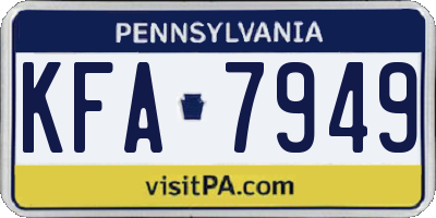 PA license plate KFA7949