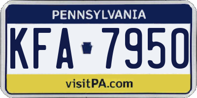 PA license plate KFA7950