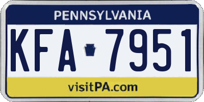 PA license plate KFA7951