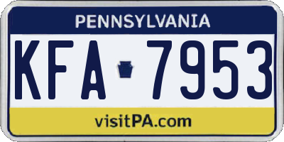 PA license plate KFA7953