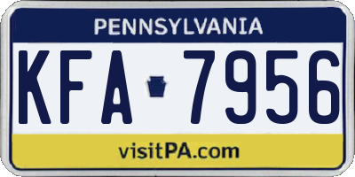 PA license plate KFA7956
