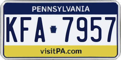 PA license plate KFA7957