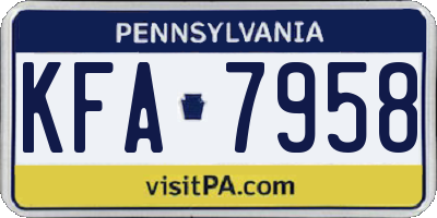 PA license plate KFA7958