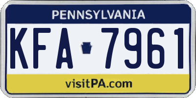 PA license plate KFA7961