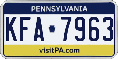 PA license plate KFA7963