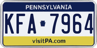 PA license plate KFA7964