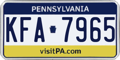PA license plate KFA7965