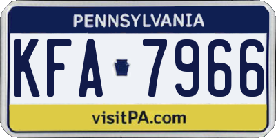 PA license plate KFA7966