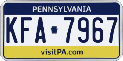 PA license plate KFA7967