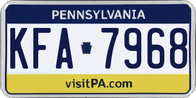 PA license plate KFA7968