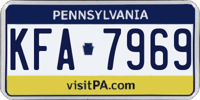 PA license plate KFA7969