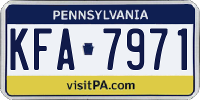 PA license plate KFA7971
