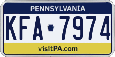PA license plate KFA7974