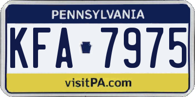 PA license plate KFA7975