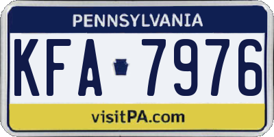 PA license plate KFA7976
