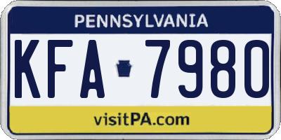 PA license plate KFA7980