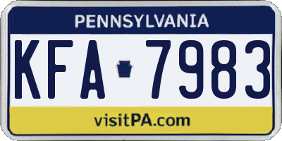 PA license plate KFA7983
