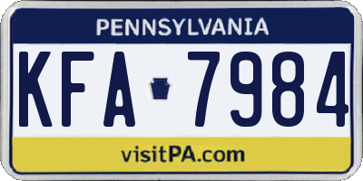 PA license plate KFA7984