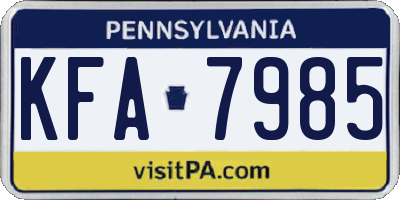 PA license plate KFA7985