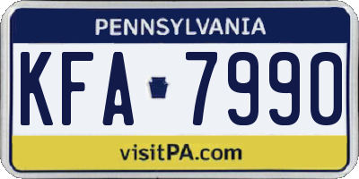 PA license plate KFA7990