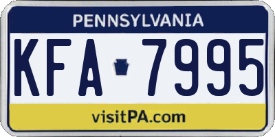 PA license plate KFA7995