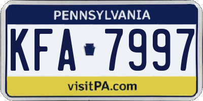 PA license plate KFA7997
