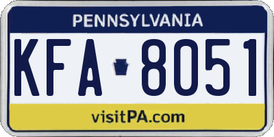 PA license plate KFA8051