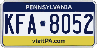 PA license plate KFA8052