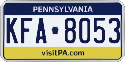 PA license plate KFA8053