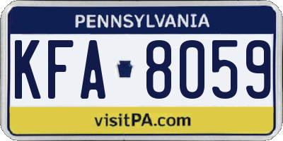 PA license plate KFA8059