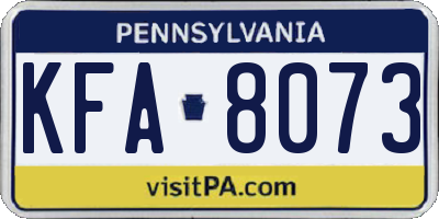 PA license plate KFA8073
