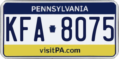 PA license plate KFA8075