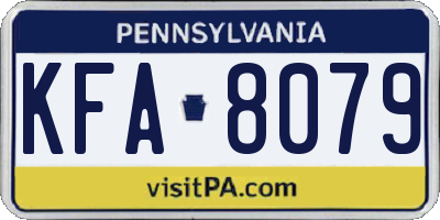 PA license plate KFA8079