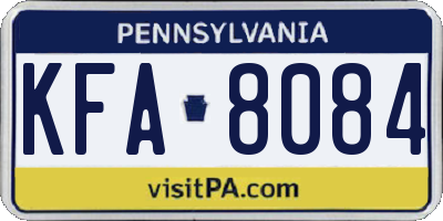 PA license plate KFA8084