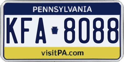 PA license plate KFA8088