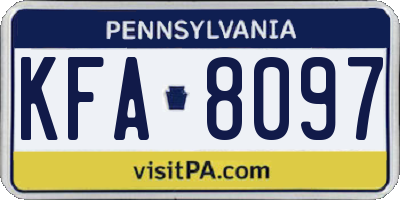PA license plate KFA8097