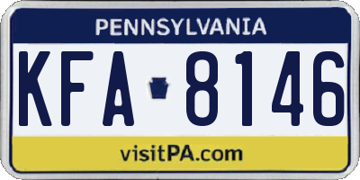 PA license plate KFA8146