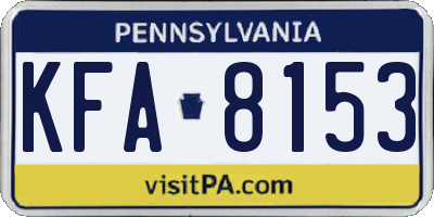 PA license plate KFA8153