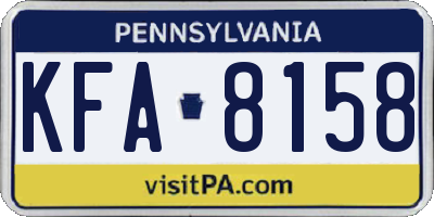 PA license plate KFA8158