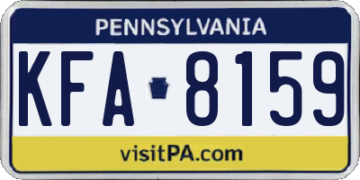 PA license plate KFA8159