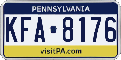 PA license plate KFA8176